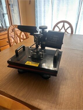 Black Heat Press Machine with Digital Timer - Heavy Duty Electronics